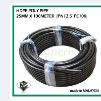 HDPE PIPE PE100 25MM x 100MTR