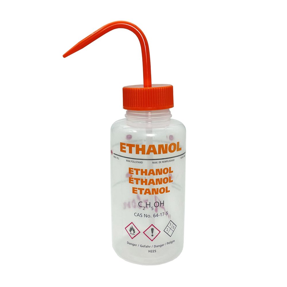 BOTTLE, ETHANOL, 500ML, LAB, MULTI-LINGUAL, NONVENTING, WIDE3 NECK