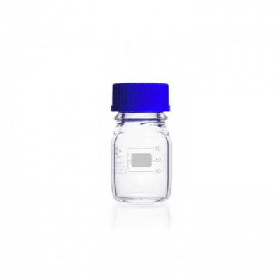 DURAN Original GL 45 Laboratory Bottle, clear, with Blue cap, 100 mL