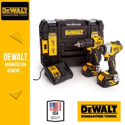 DEWALT 18V XR Brushless Compact Twin Pack (DCD709 & DCF809) - 2x 4Ah - DCK2062M2T