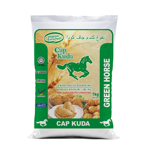 TEPUNG GANDUM CAP KUDA 1KG x 10's (GREEN)