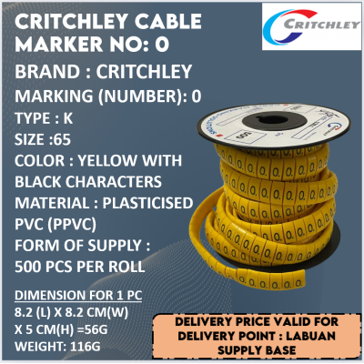 CRITCHLEY CABLE MARKER NO: 0