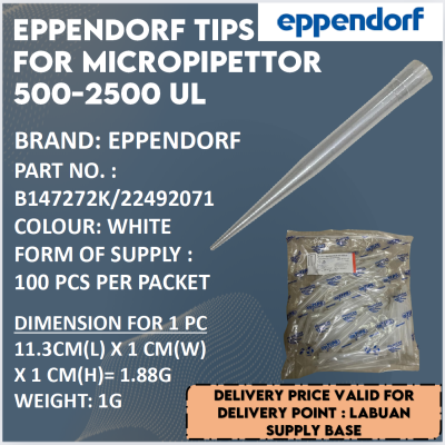 EPPENDORF TIPS  FOR MICROPIPETTOR  500-2500 UL