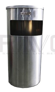 STAINLESS STEEL DUSTBIN WITH ASHTRAY