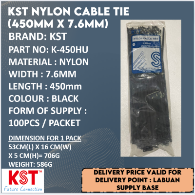 KST K-450HU NYLON CABLE TIE (450MM X 7.6 MM)