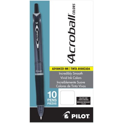 Pilot Acroball Retractable Ballpoint Black Pen 1.0mm