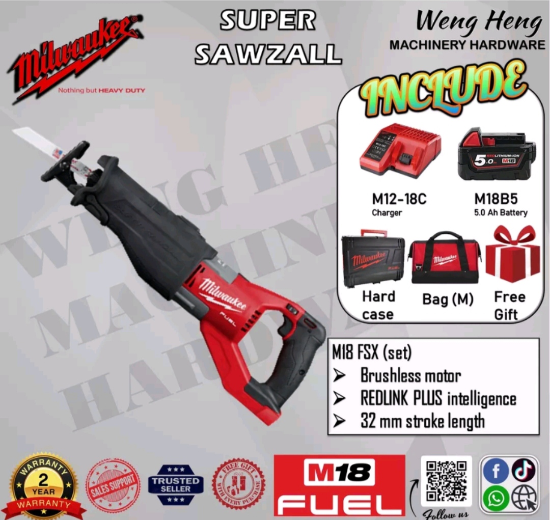 MILWAUKEE M18 FSX-501C (FULL SET) M18 FUEL SUPER SAWZALL