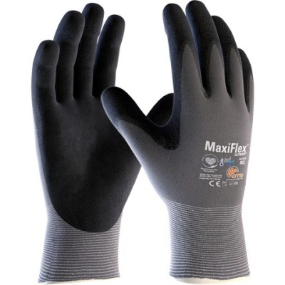 ATG GLOVE SOLUTIONS, 42-874, MAXIFLEX ULTIMATE, black nylon spandex gloves, 215 mm length, size 8 (M), silicone-free, touchscreen compatible