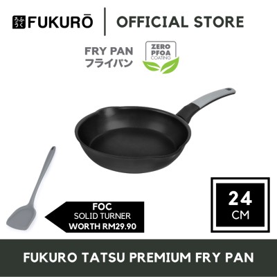 Fukuro Tatsu 26cm Non-Stick Fry Pan With Premium Dyflon Non-Stick Coating Fry Pan [FOC Silicone Solid Turner]