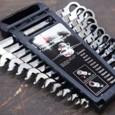 12-PIECE SPANNER SET, 8  19 MM, CHROME VANADIUM STEEL, C