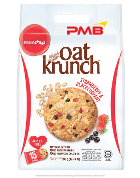 MUNCHY'S OAT KRUNCH, STRAWBERRY&BLACKCURRANT, 390G      /      PACK