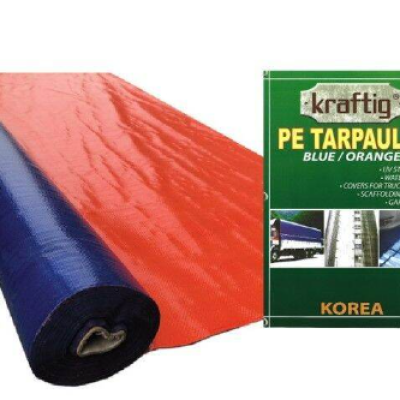 PE Tarpaulin Roll Canvas Thick Blue Orange