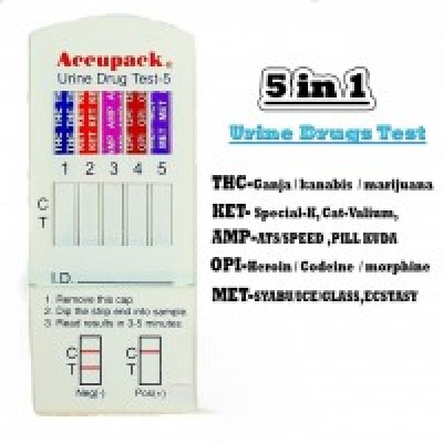 Urine Test Drugs 5 IN 1,  MULTI TEST (THC, OPI, MET, AMP, KET)