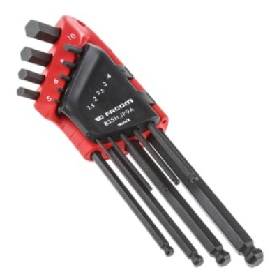 FACOM 83SH.JP9APF 9 Pieces Hex Key Set, L Shape 1.5mm Ball End