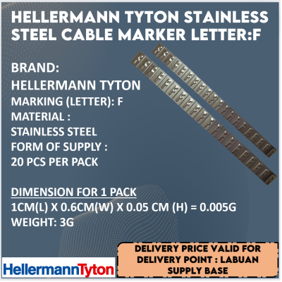 HELLERMANN STAINLESS STEEL MARKER LETTER: F