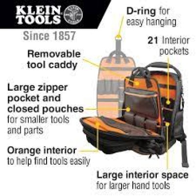 Klein Tools 55485 Backpack with shoulder straps