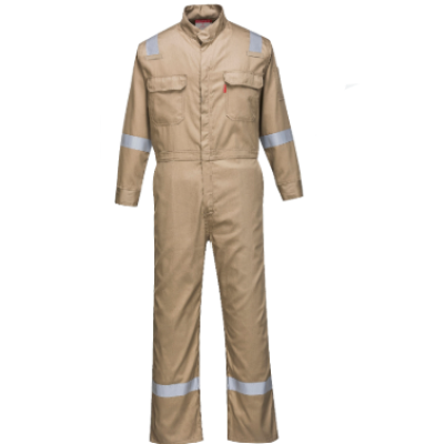 Houston Flame Resistant Coverall, Khaki Hijab Color 100% Cotton