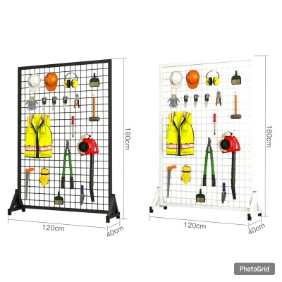 Grid Display Stand Floor Mobile Shelf