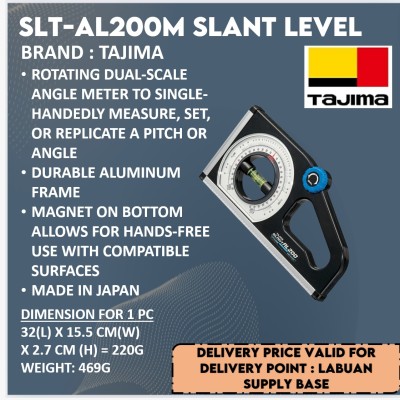 TAJIMA SLT-AL200M SLANT LEVEL WITH MAGNET   ROTARY ANGLE METER