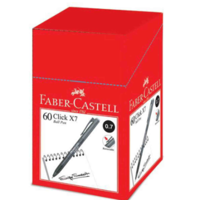 Faber-Castell Ball Pen Click (60pcs Box) 0.7mm Red