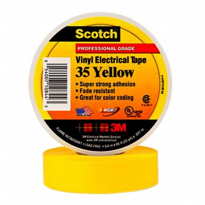 3M Scotch35 Vinyl Electrical Tape 19mmx20mX0.178mm (YEL)