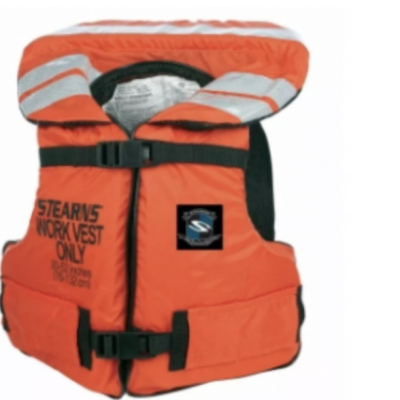 WORK VEST STEARNS I222+LALIZAS WHISTLE(PLASTIC ORANGE 70020) + LALIZAS LIFEJACKET LED FLASH LIGHT (72348)