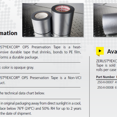 Zerust OPS Preservation Tape - Gray