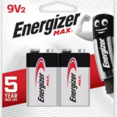 BATTERY - ENERGIZER MAX Alkaline Batteries 9V, 522BP2G