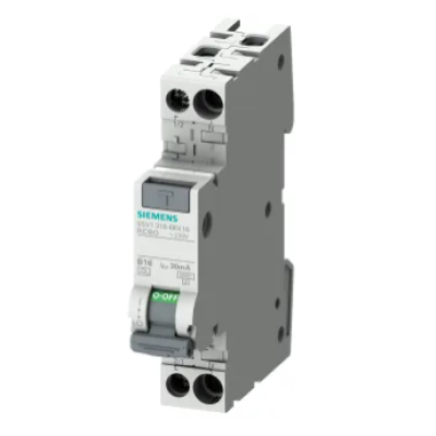 Siemens RCBO, 2A Current Rating, 2P Poles, 300mA Trip Sensitivity, Sentron Range [P N: 5SV1616-7KK02]