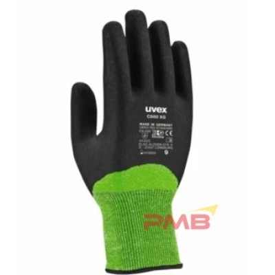 UVEX C500 GREEN HPPE CUT RESISTANT GLOVES, AQUA POLYMER COATING