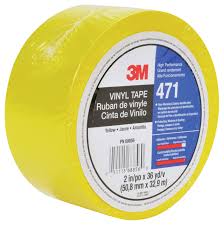 Vinyl Yellow Tape 3M 471,   Size: 2 in x 36 yd per roll