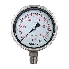 NOREX HOLLAND GENERAL PRESSURE GAUGE DIAMETER : 6" X 10BARS  /  150PSI CONNECTION : 3  /  8" BSPT BOTTOM (ADD REDUCER TO 1  /  2" NPT)