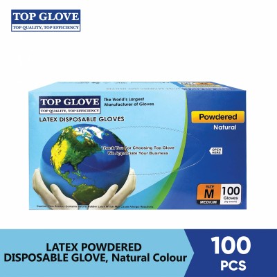 *TOP GLOVE LATEX (POWDERED) GLOVE- M