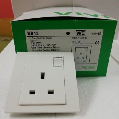 SCHNEIDER 1 GANG SWITCH SOCKET OUTLET 13A 250V