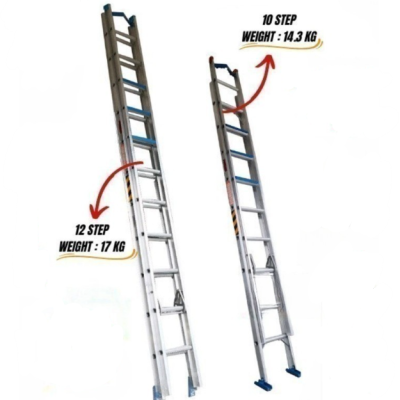 BS2037 :1994(Class 1 Industrial) Heavy Duty Double Extension Ladder 12 STEP & 10 STEP LD201