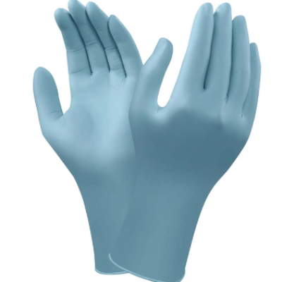 ANSELL 92670090, BLUE nitrile gloves for chemical splash protection, 240 mm length, size LARGE, powder-free