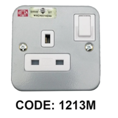 UMS 1213M METAL CLAD (13A) 1GANG SWITCHED SOCKET -3pcs