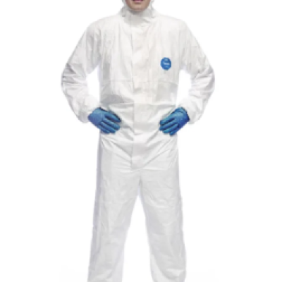 DUPONT, TYVCHF5SWHA0, WHITE disposable coverall, EN 1073-2 & EN 1149-5 compliant, hooded, sizes S-XXXL