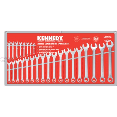 Kennedy Metric, Combination Spanner Set, 6 - 32mm, Set Of 26, Chrome Vanadium Steel - KEN5822910K