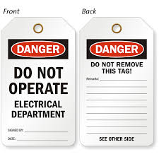 LOTO tag colored both side PVC 210 micron thick