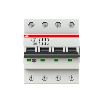 ABB S204P-C10 Miniature Circuit Breaker - 4P - C - 10 A