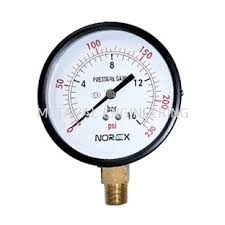 NOREX HOLLAND GENERAL PRESSURE GAUGE DIAMETER : 6" X 20BARS  /  300PSI CONNECTION : 3  /  8" BSPT BOTTOM (ADD REDUCER TO 1  /  2" NPT)