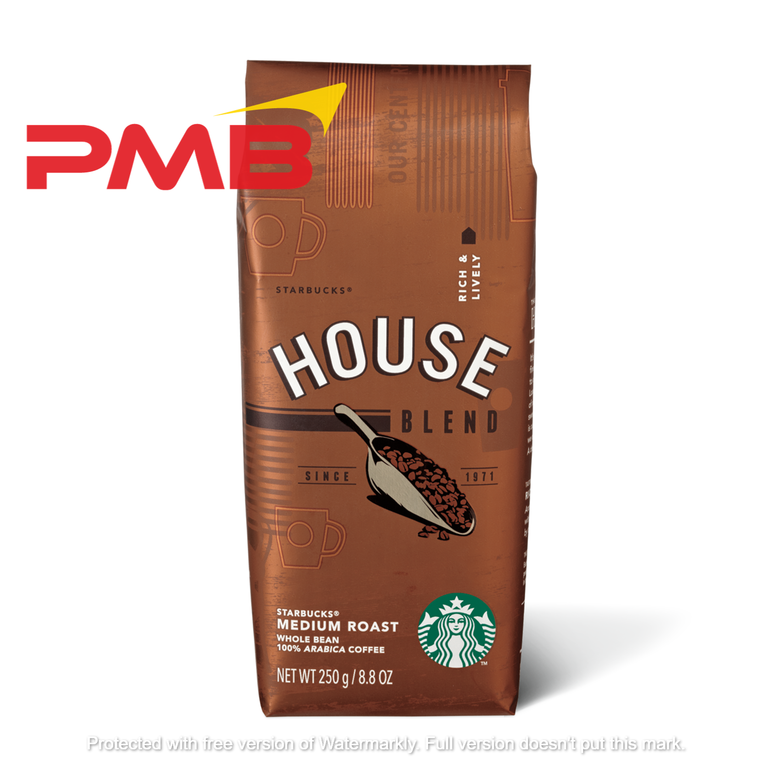 STARBUCKS HOUSE BLEND WHOLE BEAN 250G-BLONDE ROAST (DELIVER TO LABUAN ONLY)