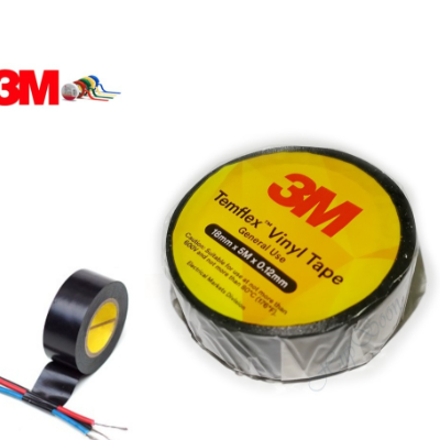 3M Temflex Viny Electrical Wire Insulating Tape (Black Tape Color Tape)