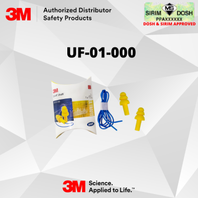 Dosh and SirimApproved. 3M E-A-R UltraFit UF-01-000 ULTRAFIT, Corded, Poly Bag, SNR 32dB