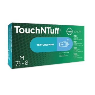 Ansell TouchNTuff 92-670 TNT  Blue Disposable Nitrile Glove, Protein-free, Powder-free (Fit To Hand)