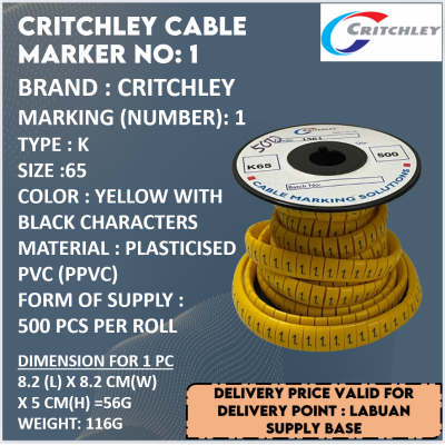 CRITCHLEY CABLE MARKER NO: 1