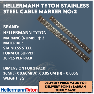 HELLERMANN STAINLESS STEEL MARKER NUMBER: 2