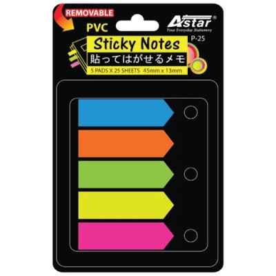 STICKY NOTES- ASTAR P25 45 X 13MM X 5 X 25'S (ARROW)