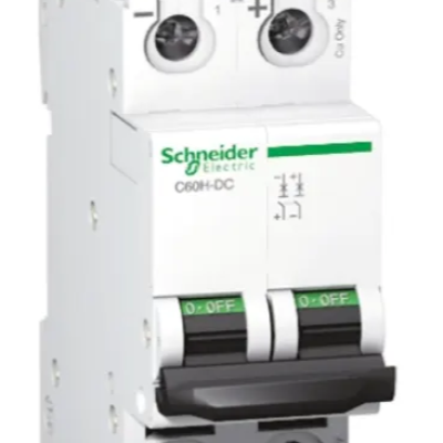 Schneider Electric Acti 9 C60H-DC MCB, 2P, 6A Curve C, 500V DC ( A9N61526)